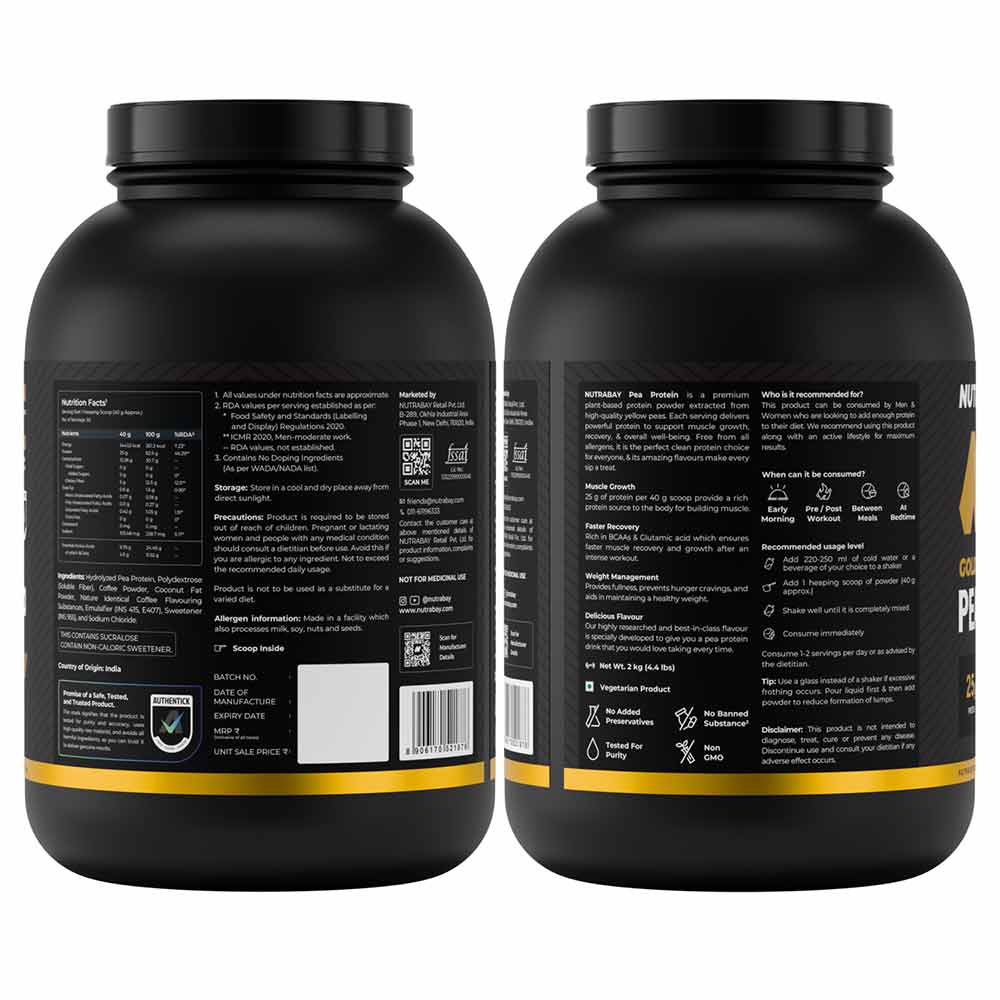 6 - Nutrabay Gold Pea Protein,  4.4 lb  Cold Coffee 