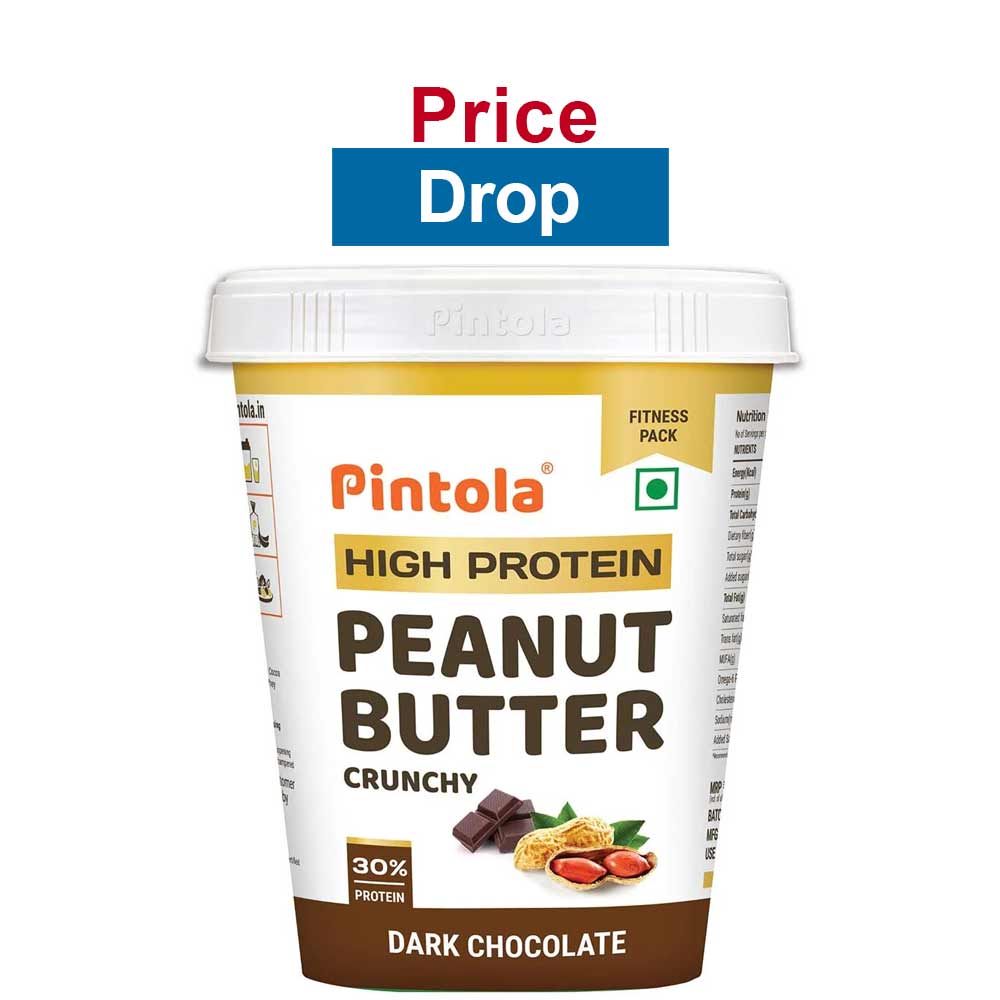Pintola High Protein Peanut Butter,  0.510 kg  Dark Chocolate Crunchy 