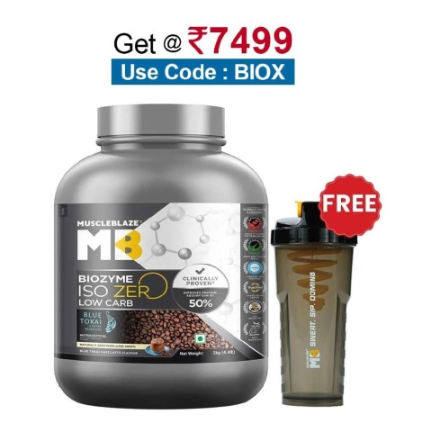 MuscleBlaze Biozyme Iso-Zero,  4.4 lb  Low Carb Blue Tokai Cafe Latte 
