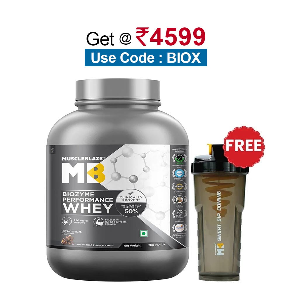 MuscleBlaze Biozyme Performance Whey,  4.4 lb  Rocky Road Fudge 