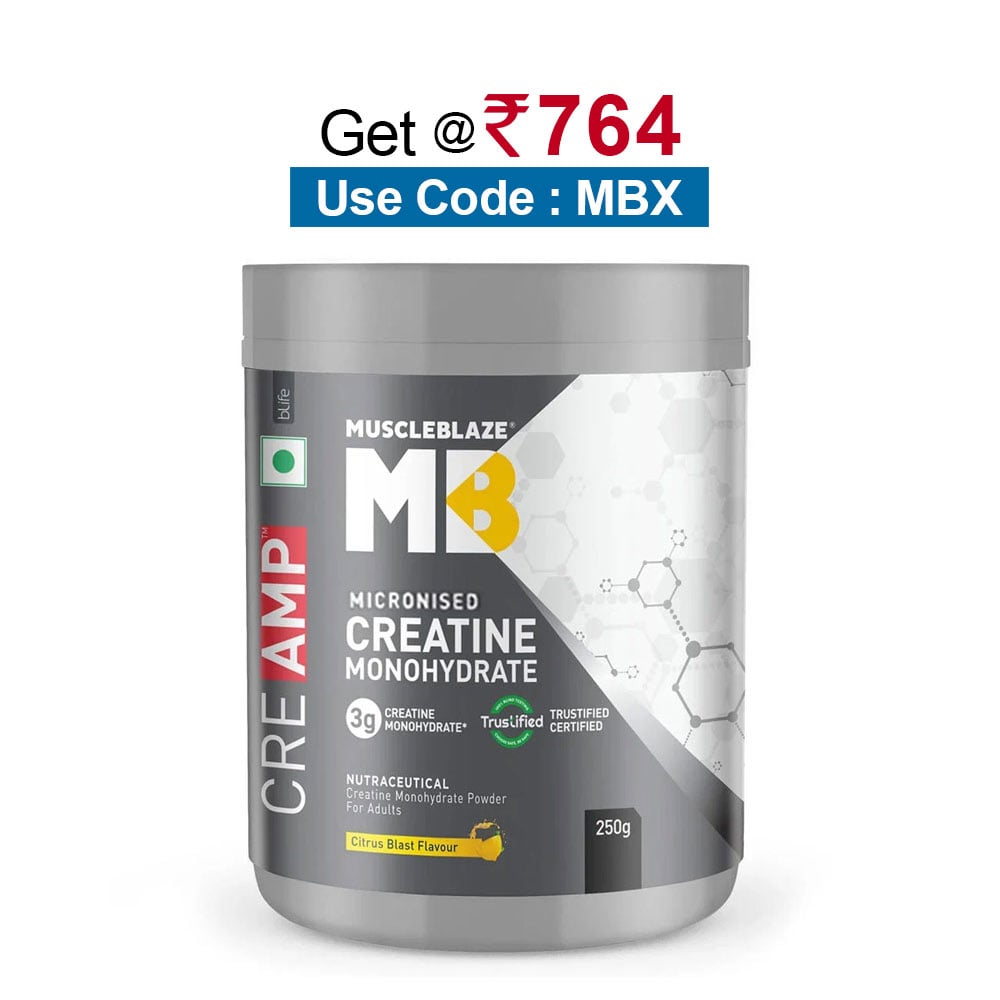 MuscleBlaze Creatine Monohydrate CreAMP,  Citrus Blast  0.55 lb 