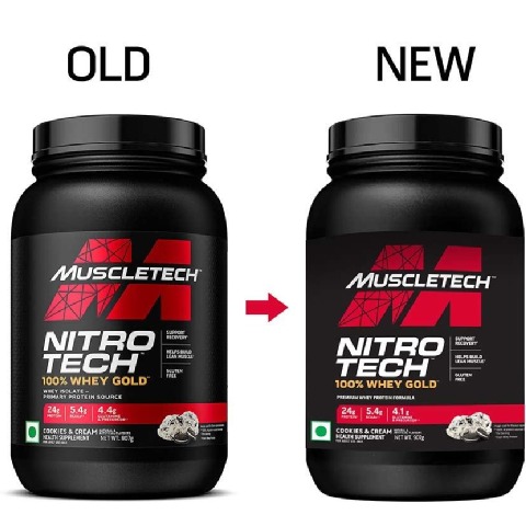 1 - MuscleTech Nitrotech 100% Whey Gold,  1.99 lb  Cookies and Cream 