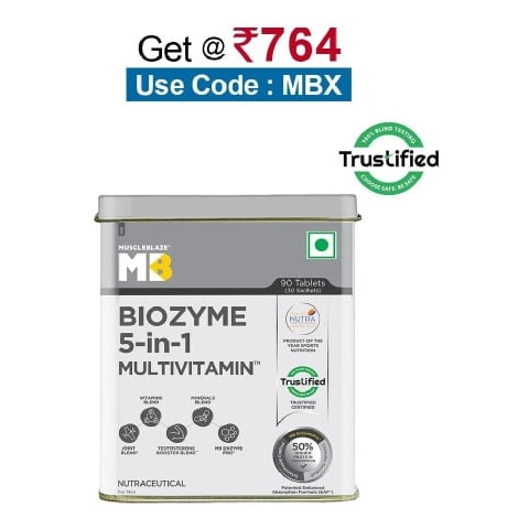 MuscleBlaze Biozyme 5 in 1 Multivitamin,  90 tablet(s)  Unflavoured 