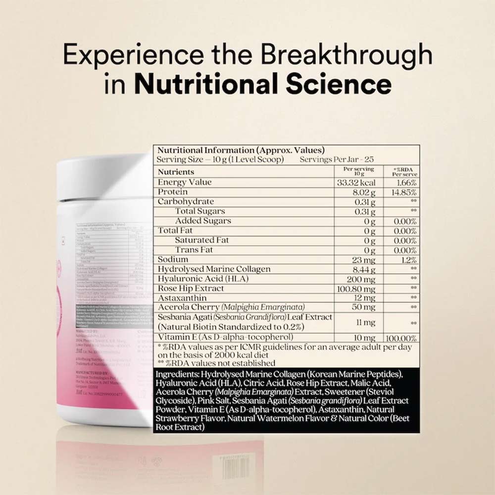 3 - Wellbeing Nutrition Beauty Collagen,  250 g  Strawberry Watermelon 