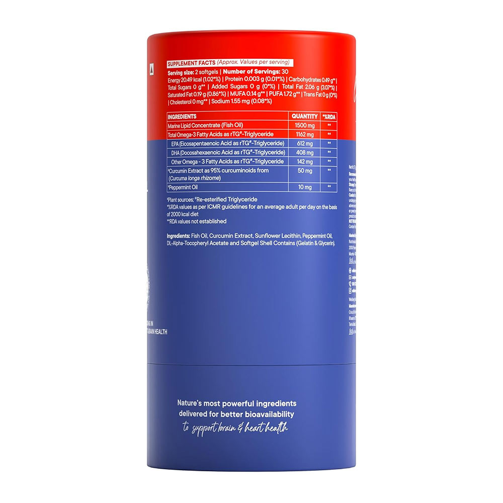 3 - Wellbeing Nutrition Slow Triple Strength Omage-3 Fish Oil,  60 softgels 