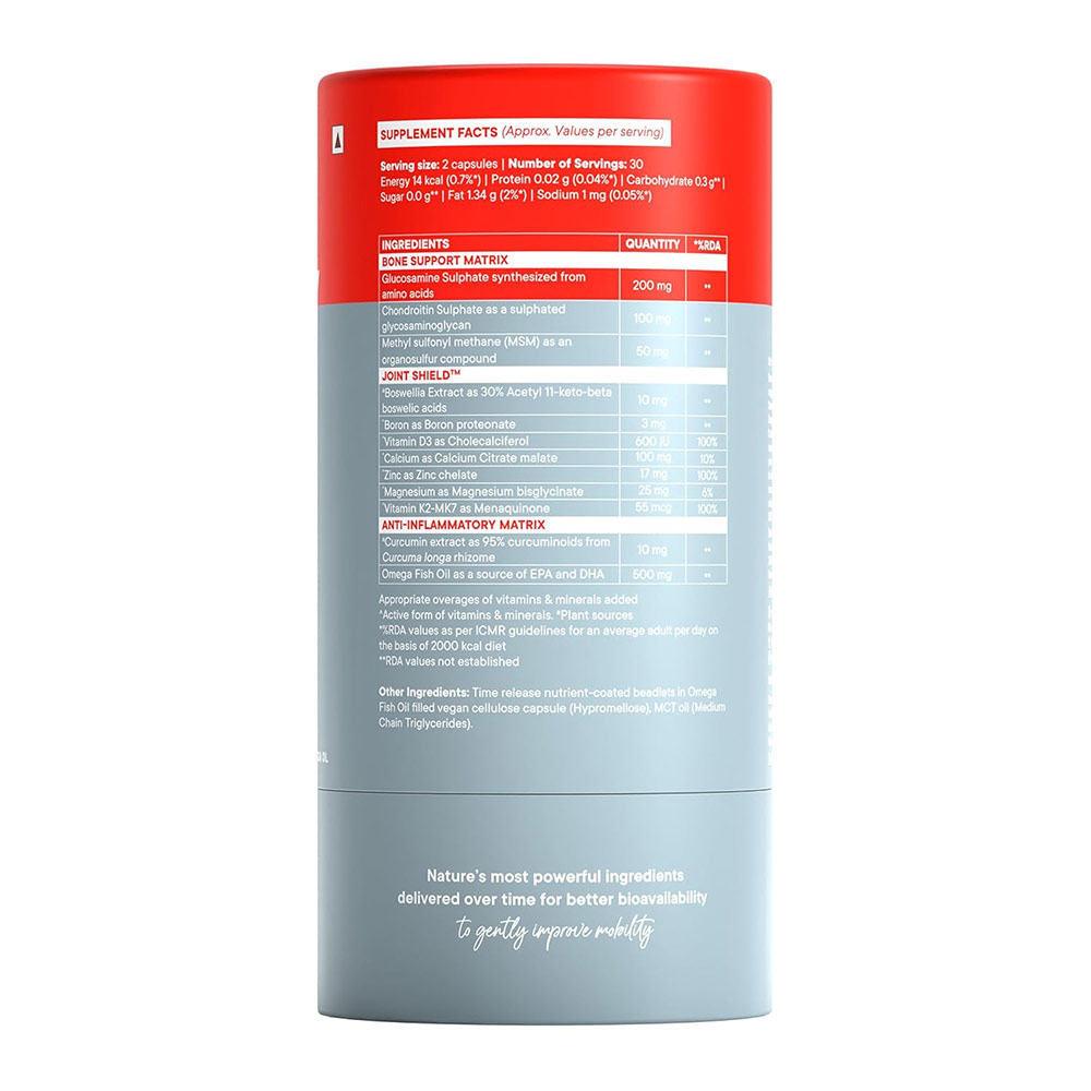 3 - Wellbeing Nutrition Slow Bone Support,  60 capsules  Unflavoured (Joint Shield with MSM, Glucosamine & Chondroitin in Omega Oil) 