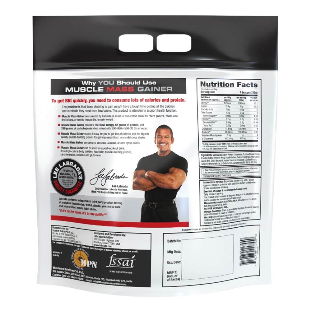 2 - Labrada Muscle Mass Gainer,  11 lb  Chocolate 