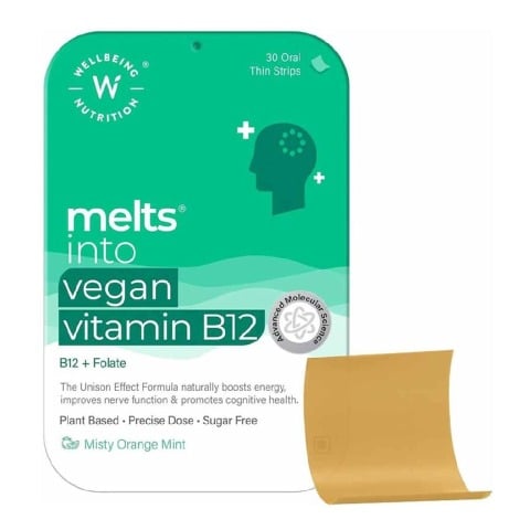 1 - Wellbeing Nutrition Melts Vegan Vitamin B12,  Misty Orange Mint  30 Piece(s)/Pack 