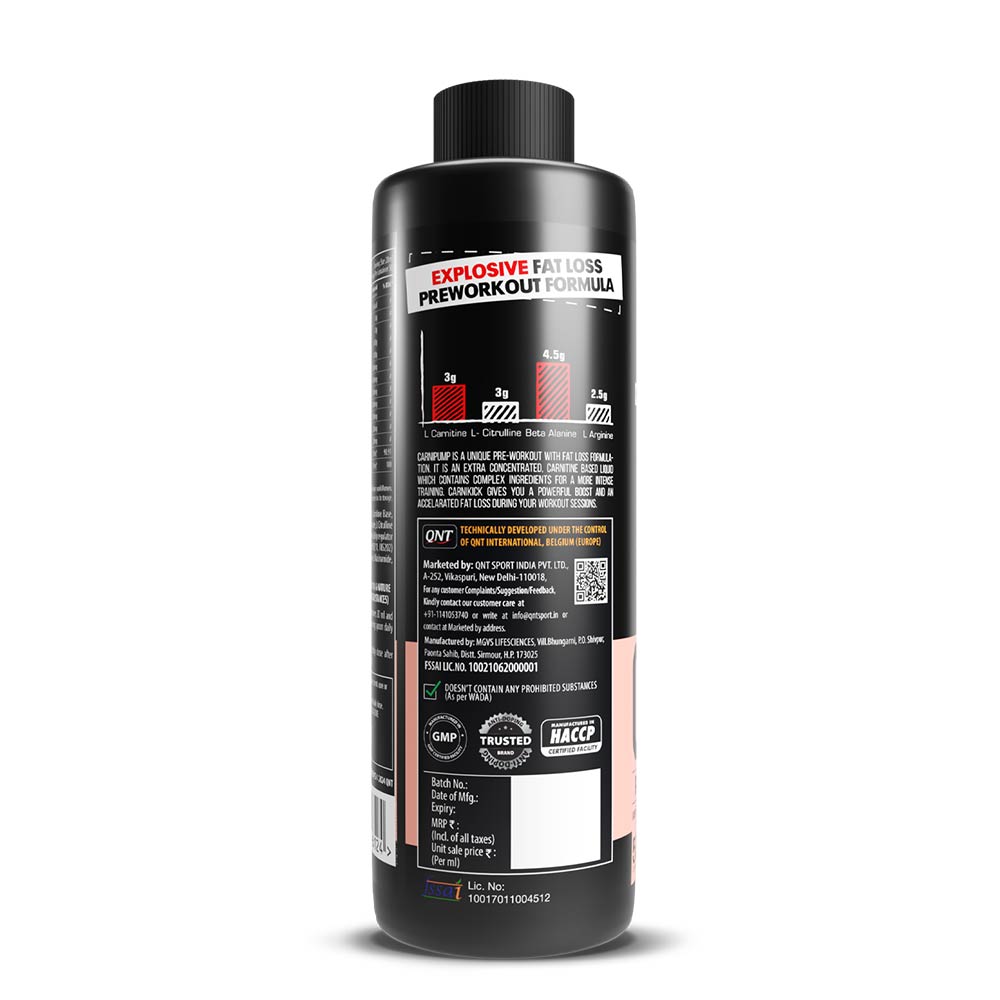 2 - QNT Carnipump Ripping Pre-workout,  1 L  Peach 