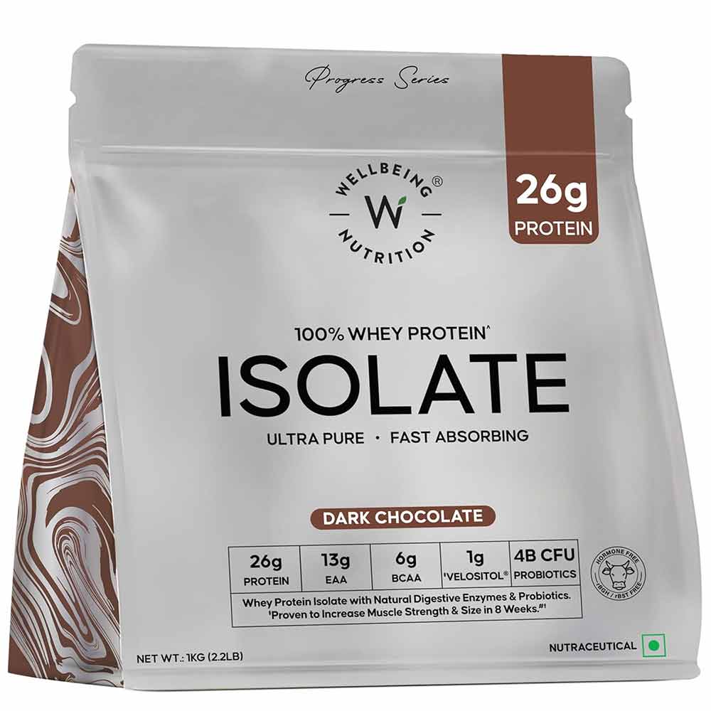 1 - Wellbeing Nutrition 100% Whey Protein Isolate,  2.2 lb  Dark Chocolate 
