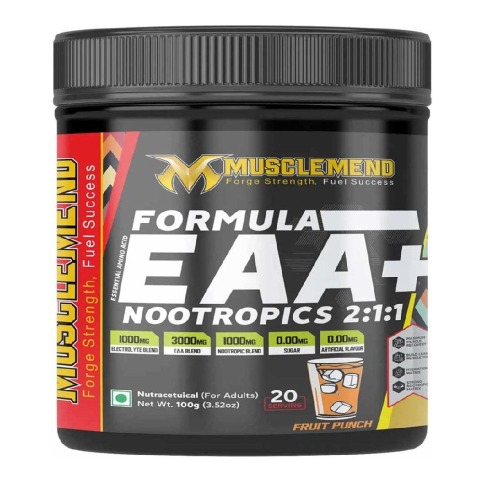 1 - Musclemend Formula EAA + Nootropics 2:1:1,  Fruit Punch  0.22 lb  20 Servings 