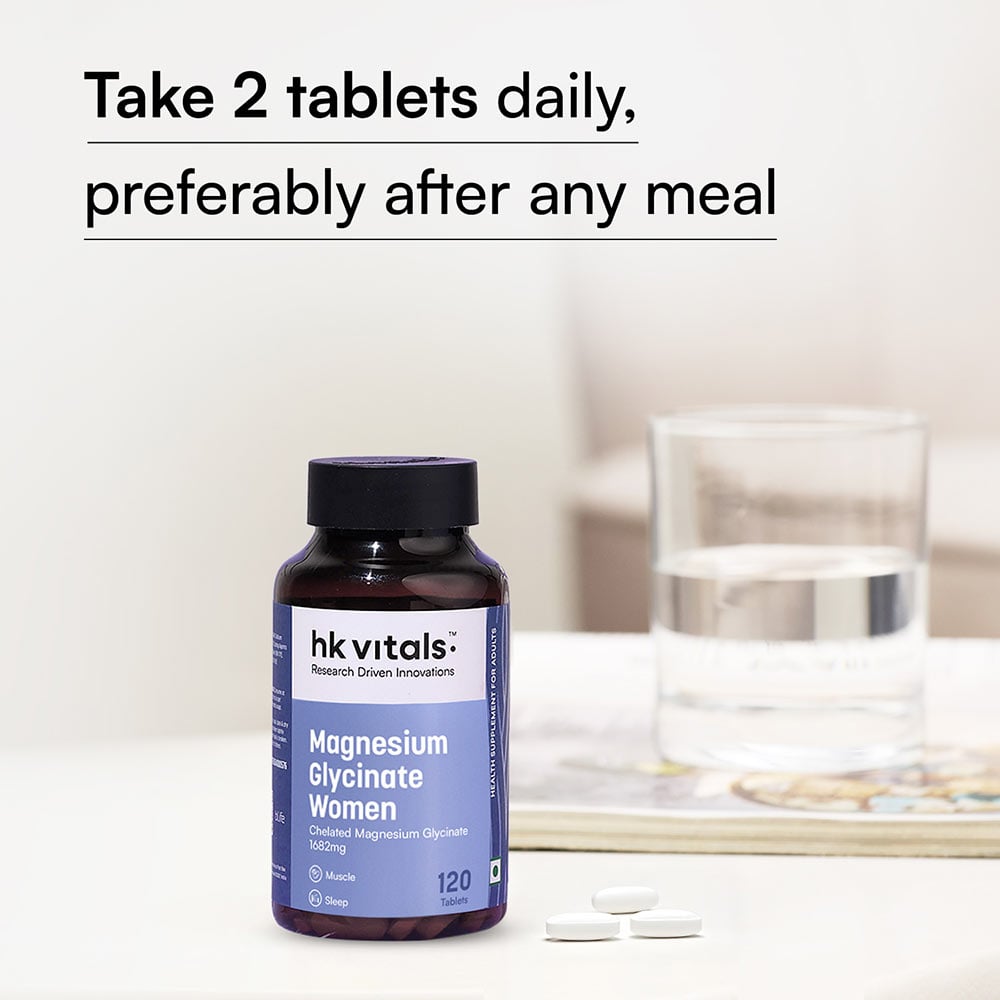9 - HealthKart HK Vitals Magnesium Glycinate,  Unflavoured - Women  120 tablet(s)