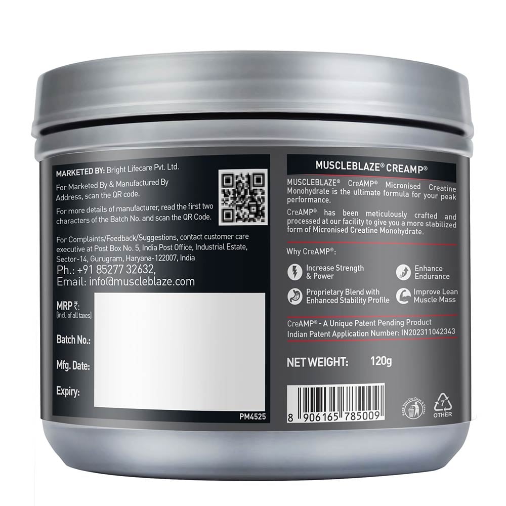 3 - MuscleBlaze Creatine Monohydrate CreAMP,  Citrus Blast  0.26 lb 