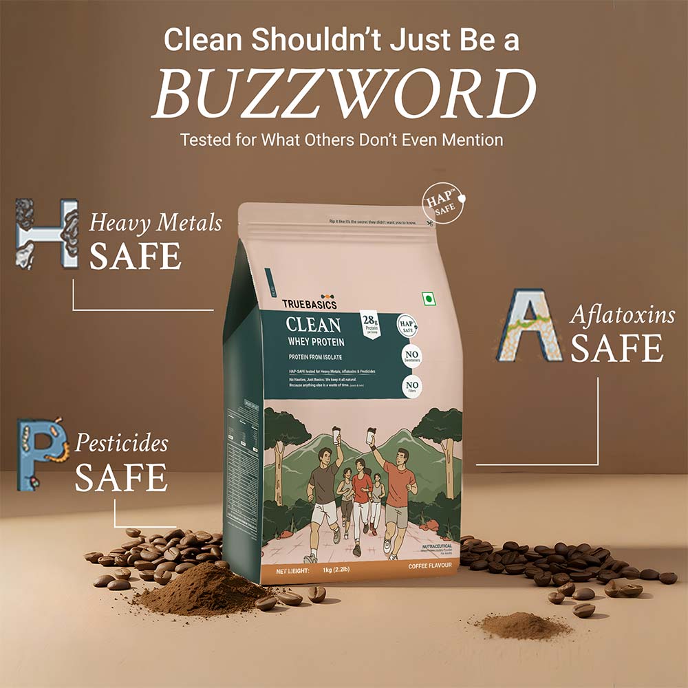 2 - TrueBasics Clean Whey Protein (Isolate),  2.2 lb  Coffee