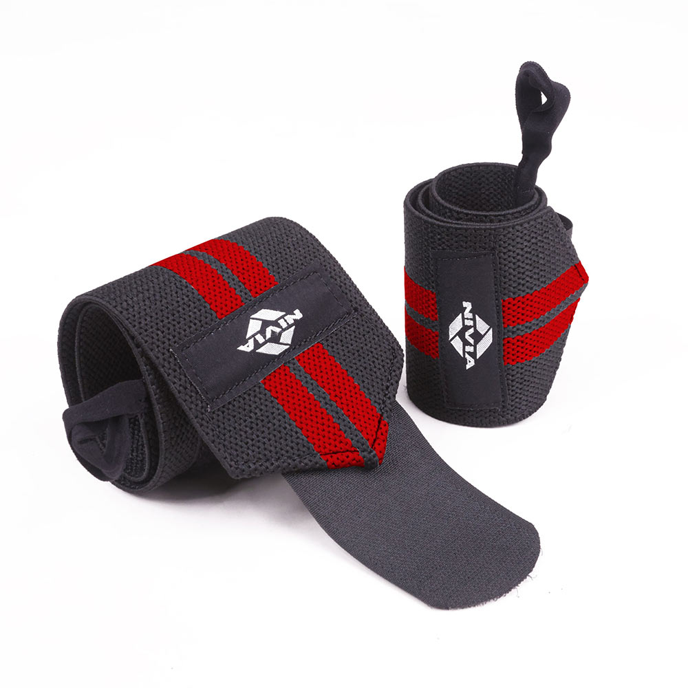 Nivia Wrist Support with Thumb Loop & Adjustable Velcro Strap, Black/Red Small-picture-10