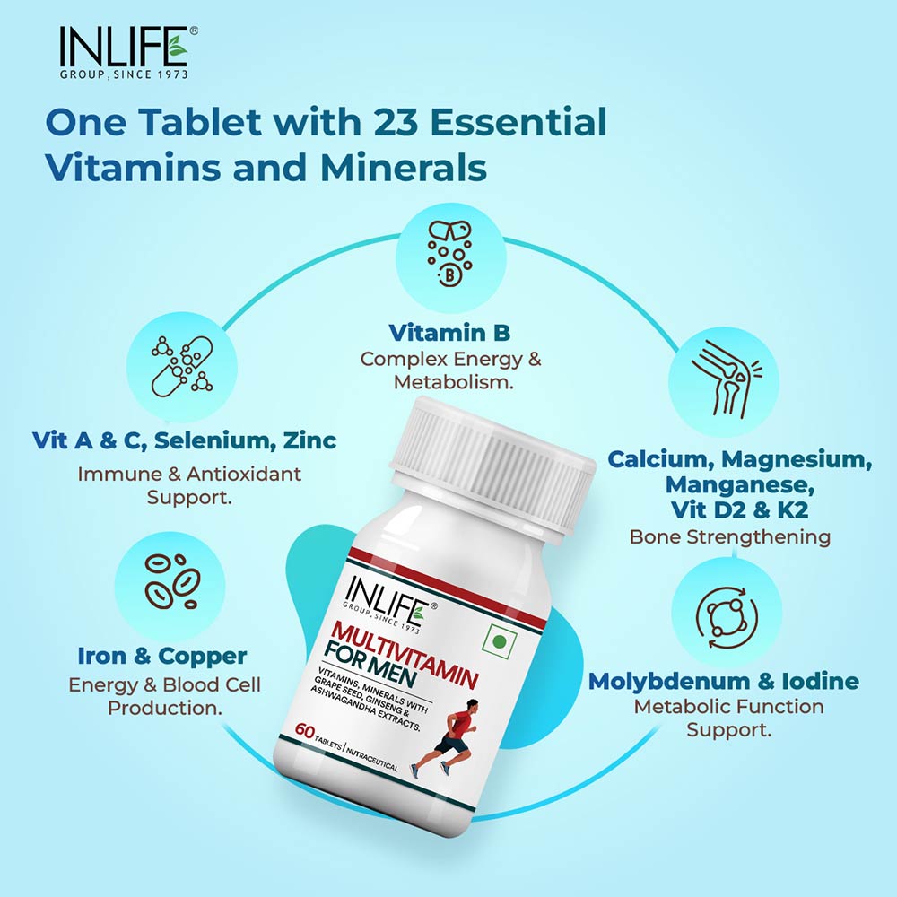 9 - INLIFE Multivitamin for Men,  60 tablet(s)  Unflavoured 