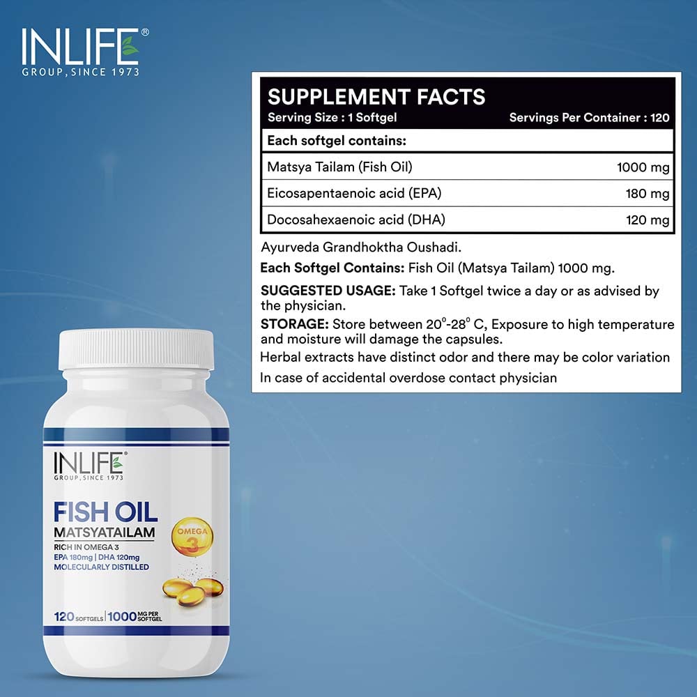 6 - INLIFE Fish Oil Matsya Tailam,  60 softgels 