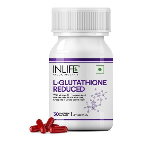 1 - INLIFE Glutathione Reduced with Vitamin C, Milk Thistle,  Unflavoured  30 veggie capsule(s) 