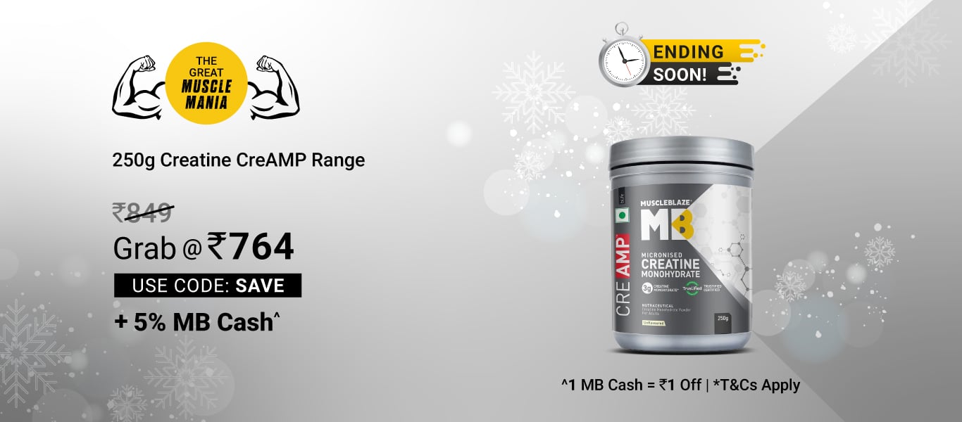 Ending Soon: 250g & above Creatine CreAMP @ 764 using SAVE + 5% MB Cash