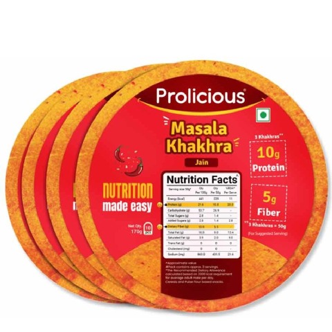 1 - Prolicious Khakhra, Desi Masala (Pack of 4) 170 g