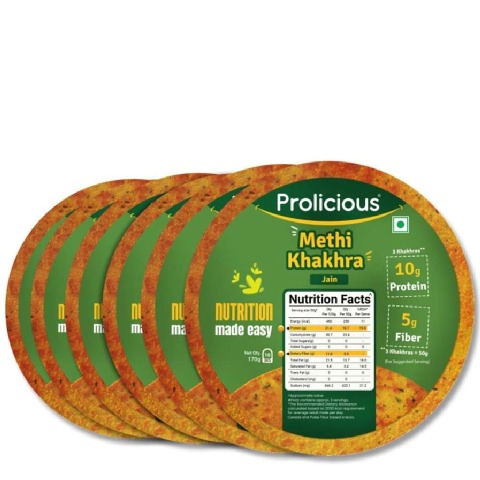 7 - Prolicious Khakhra, Methi (Pack of 6) 170 g