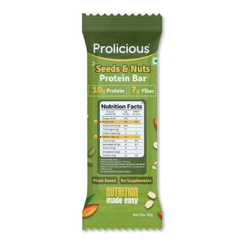 1 - Prolicious Protein Bar,  1 bar(s)  Seeds & Nuts 