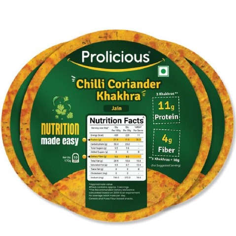 1 - Prolicious Khakhra,  Chilli Coriander (Pack of 3)  170 g 
