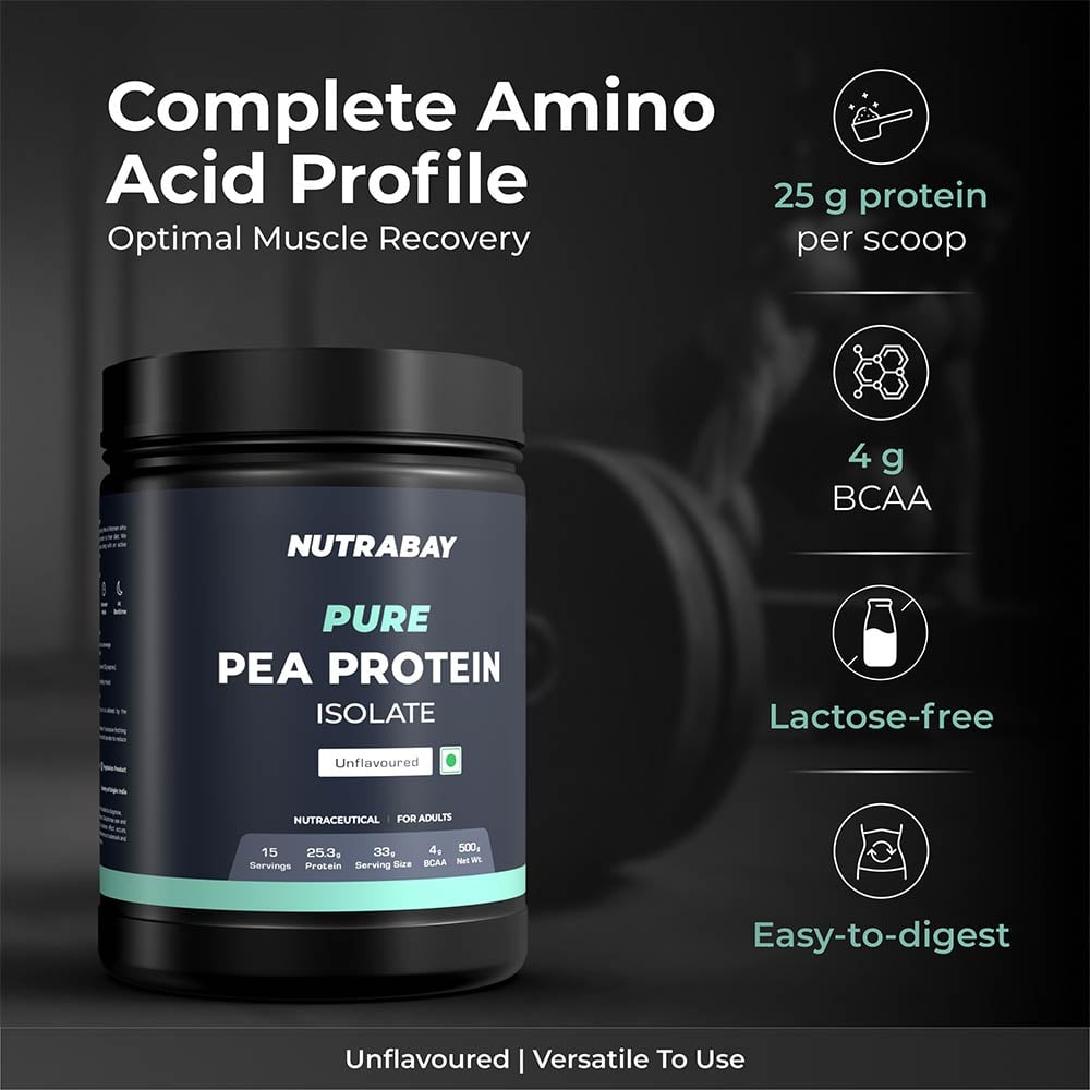 3 - Nutrabay Pure Pea Protein Isolate,  1.1 lb  Unflavoured 