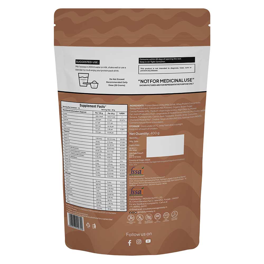 5 - Miduty Kids ProGrow+,  400 g  Chocolate 