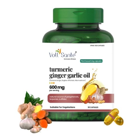 1 - Voll Sante Turmeric Ginger Garlic Oil 600mg,  30 veggie capsule(s) 