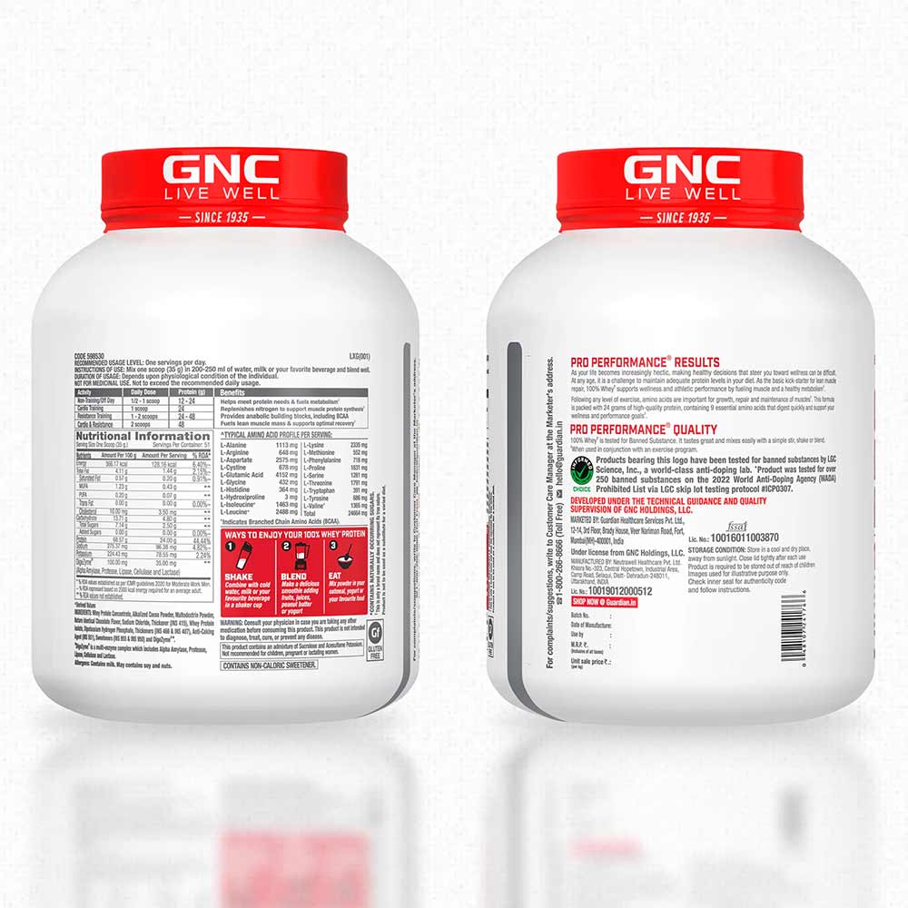 2 - GNC Pro Performance 100% Whey Protein,  4 lb  Chocolate Fudge 