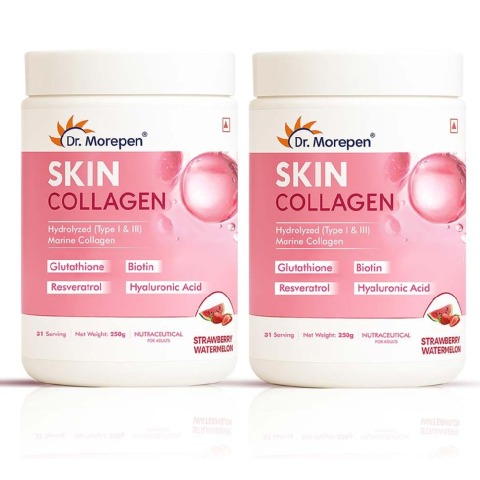 10 - Dr. Morepen Marine Skin Collagen, 250 g Pineapple (Pack of 2)