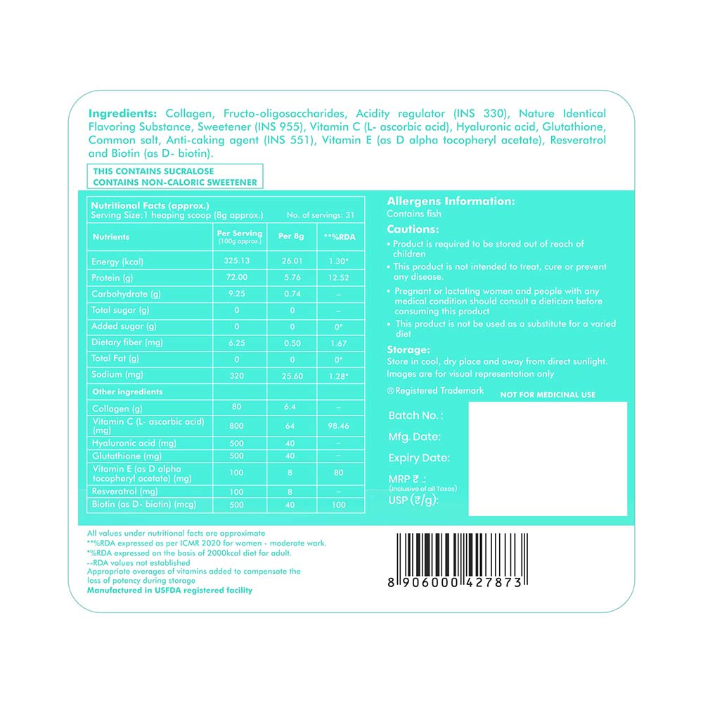 9 - Dr. Morepen Marine Collagen Skin Protein,  250 g  Chocolate 