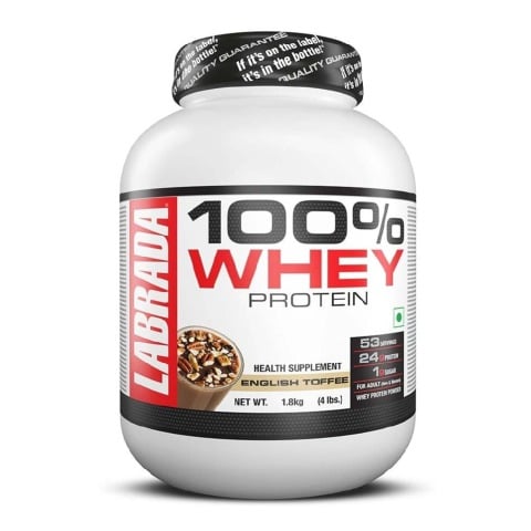 1 - Labrada 100% Whey Protein,  4 lb  English Toffee 
