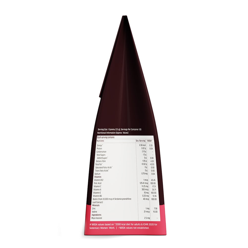 11 - HealthKart HK Vitals Hair Strength&nbsp;Biotin Gummies,  60 gummies  Strawberry