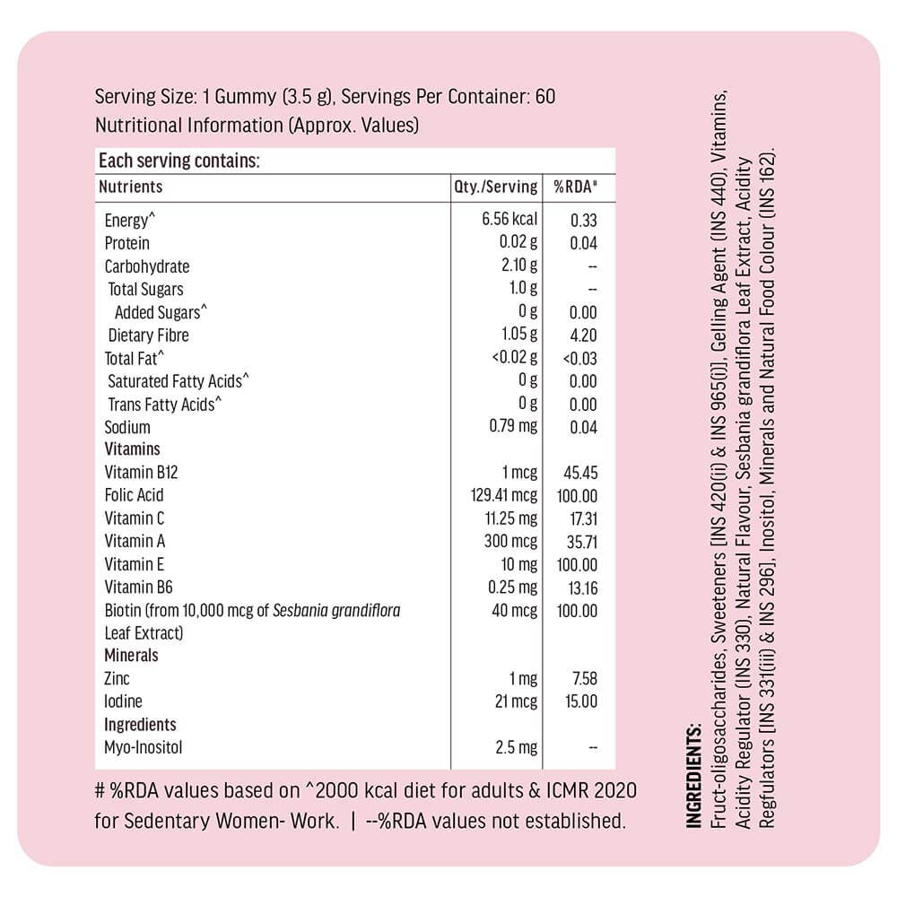 9 - HK Vitals Hair Strength Gummies,  60 gummies  Strawberry