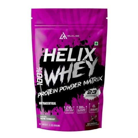 1 - Helixlabz Helix 100% WHEY Protein Powder Matrix,  2 lb  Rich Chocolate 