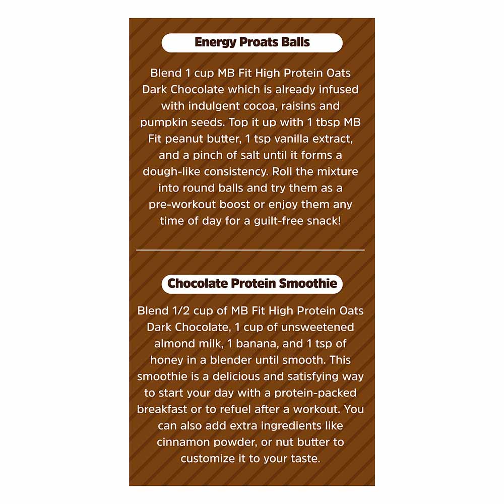 1 - MuscleBlaze High Protein Oats,  400 g  Dark Chocolate 