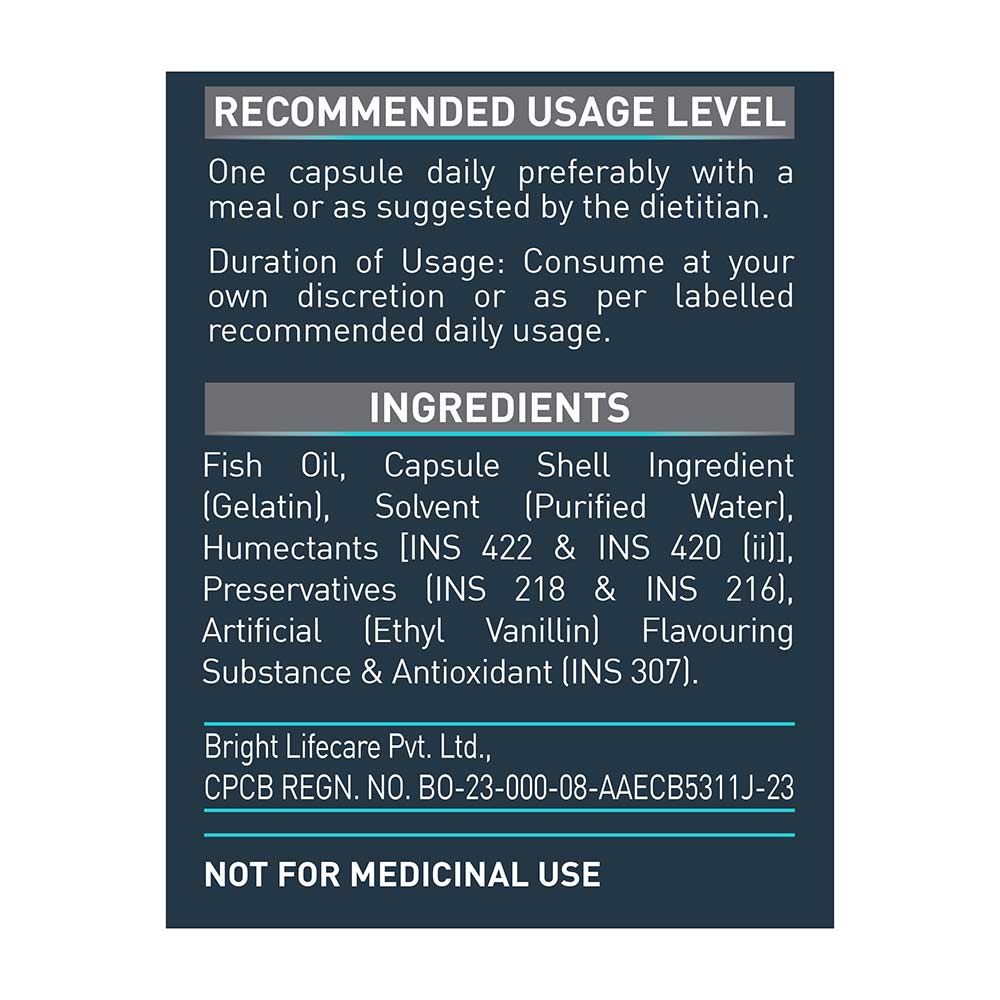 7 - MuscleBlaze Omega 3 Fish Oil (1000 mg) with 180mg EPA and 120mg DHA,  180 capsules 