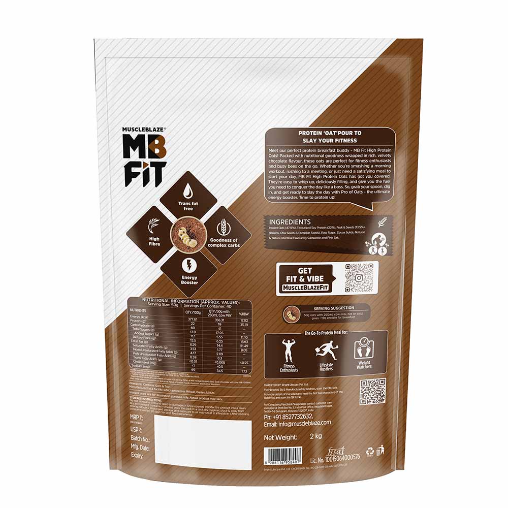 4 - MuscleBlaze High Protein Oats,  2 kg  Dark Chocolate 