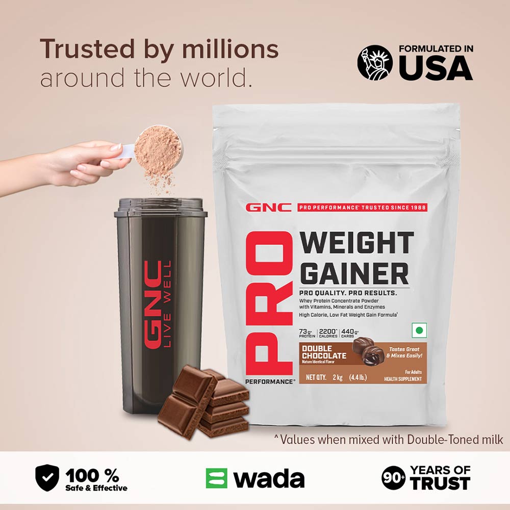 6 - GNC Pro Performance Weight Gainer,  4.4 lb  Double Chocolate 