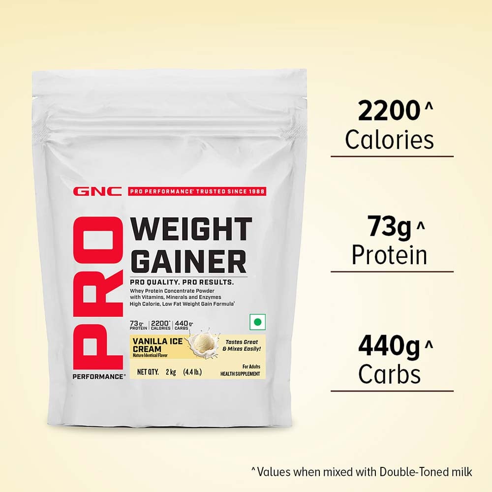 4 - GNC Pro Performance Weight Gainer,  4.4 lb  Vanilla Ice Cream 