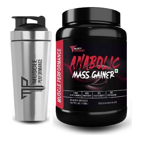 1 - Muscle Performance Anabolic Mass Gainer,  2.2 lb  Rabri Kulfi with Steel Shaker 