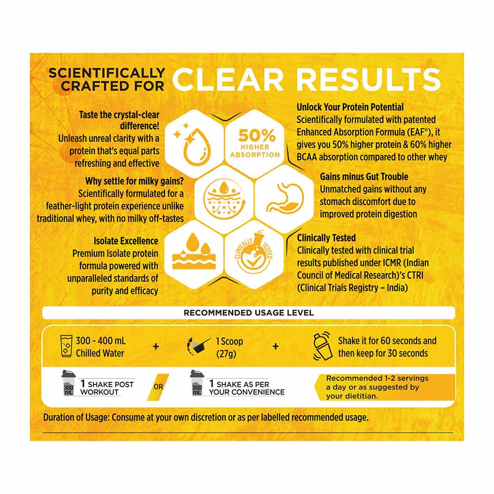 10 (9 - MuscleBlaze Biozyme Clear Whey Isolate,  1.19 lb  Icy Lemonade