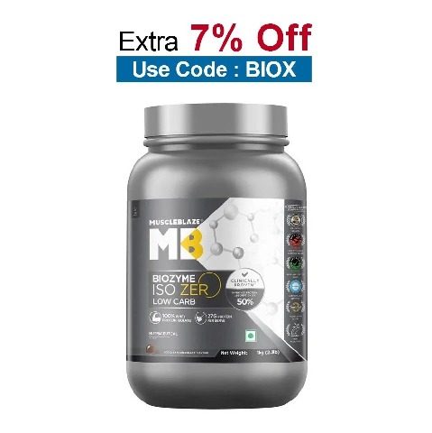 MuscleBlaze Biozyme Iso-Zero,  2.2 lb  Low Carb Ice Cream Chocolate 