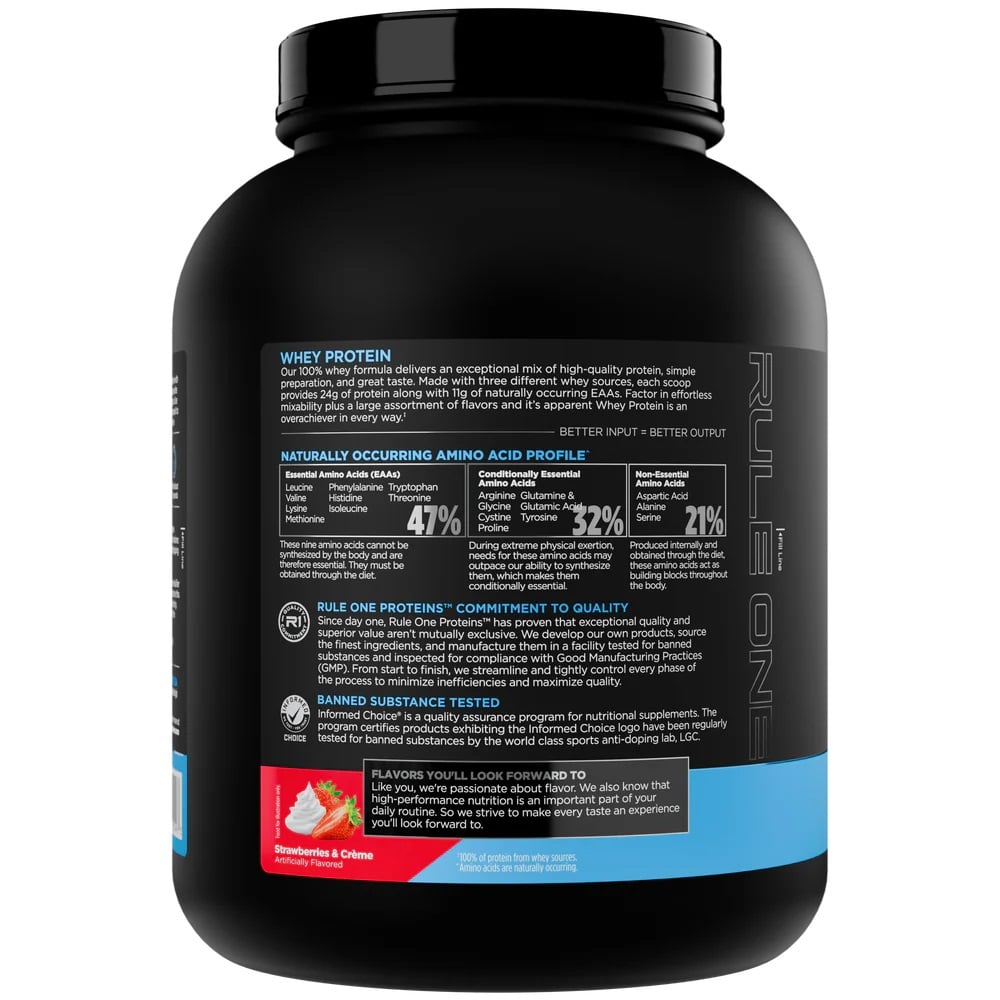2 - Rule One 100% Whey Protein,  4.95 lb  Strawberries & Creme 