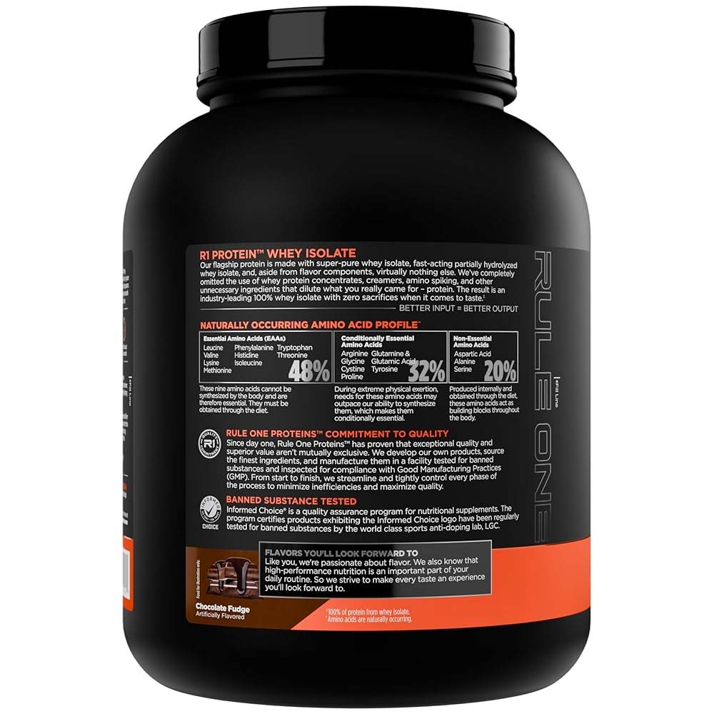 2 - Rule One R1 100% Whey Protein Isolate,  5.01 lb  Chocolate Fudge 