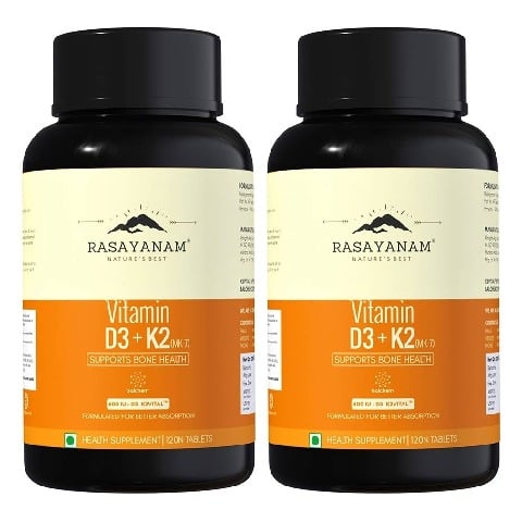 1 - Rasayanam Vitamin D3 K2 (MK-7),  120 tablet(s)  Unflavoured (Pack of 2) 