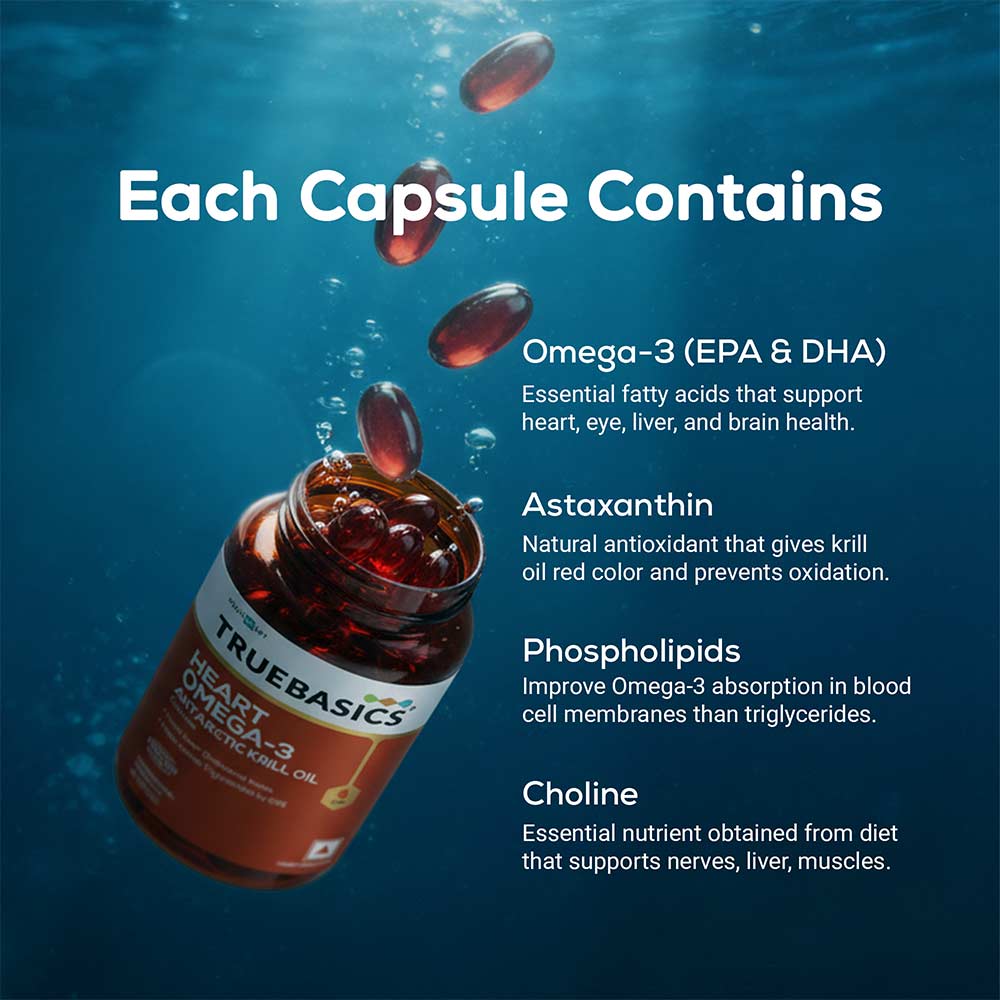 4 - TrueBasics Heart Omega-3 Antarctic Krill Oil,  30 capsules