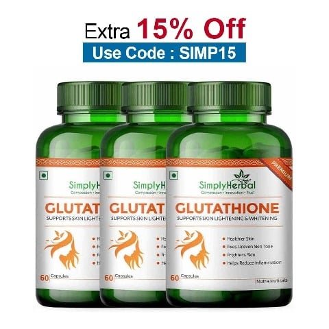 Simply Herbal Glutathione, Unflavoured (Pack of 3) 60 capsules